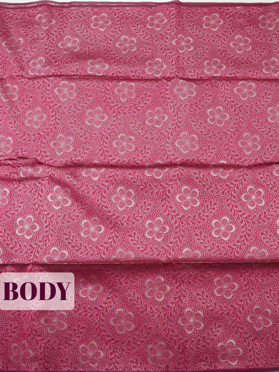 Deep Rose Sico Saree Saree with Borderless Finish