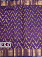 Purple Pure Kanchipuram Saree with Traditional Design Border