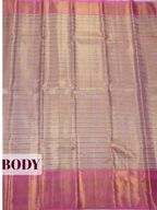 Rose Pink Pure Tissue Silk Saree with Ornate Zari Weave