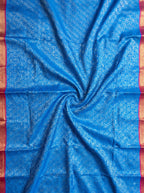Green Tissue Brocade Saree with Rich Purple-Gold Paisley Pallu