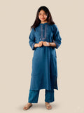 Blue Straight Kurta Set with Pants