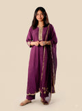 Magenta Straight Cut Kurta Set with Pants