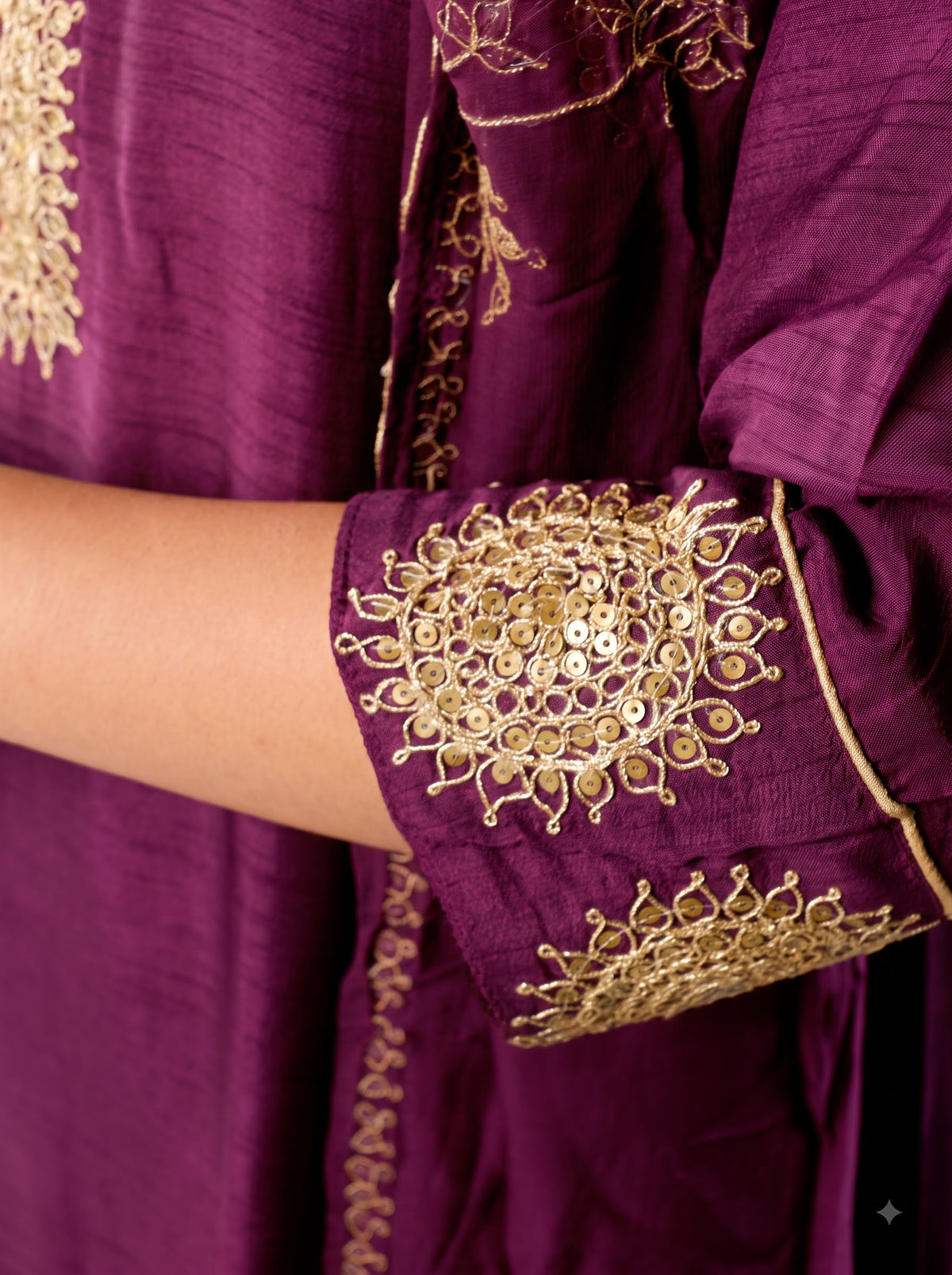 Magenta Straight Cut Kurta Set with Pants