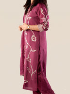 Magenta Straight Cut Kurta Set with Pants