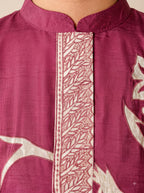 Magenta Straight Cut Kurta Set with Pants