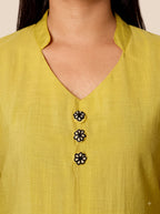 Lime Green Straight Cut Kurta Set with Pants