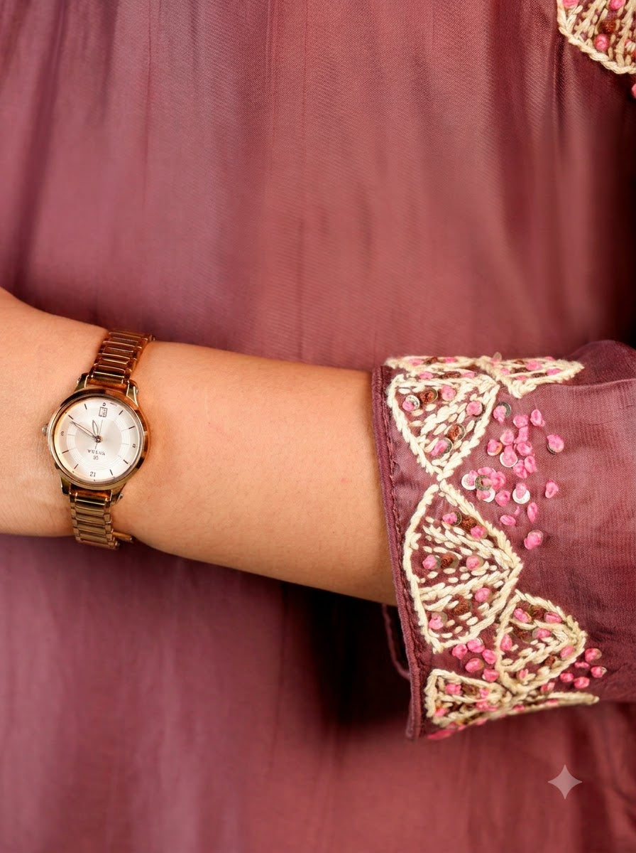 Brown Fish Cut Top with Palazzo Pants