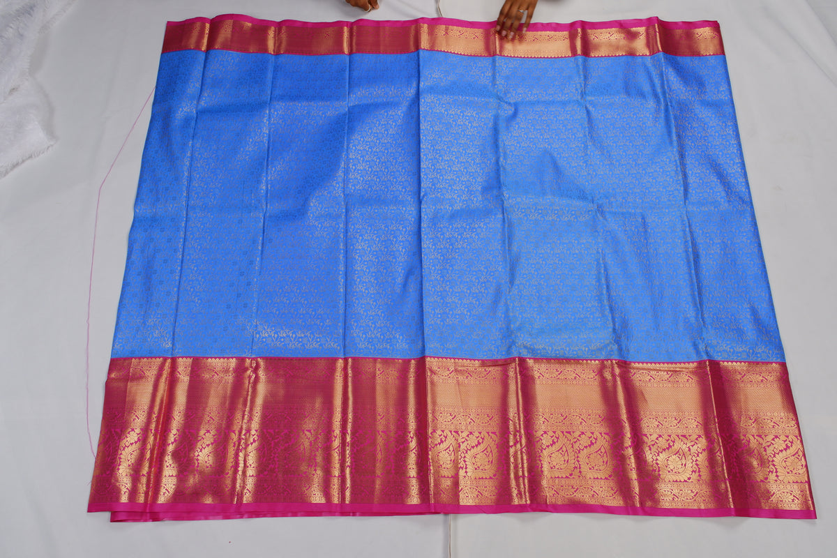 Green Tissue Brocade Saree with Rich Purple-Gold Paisley Pallu
