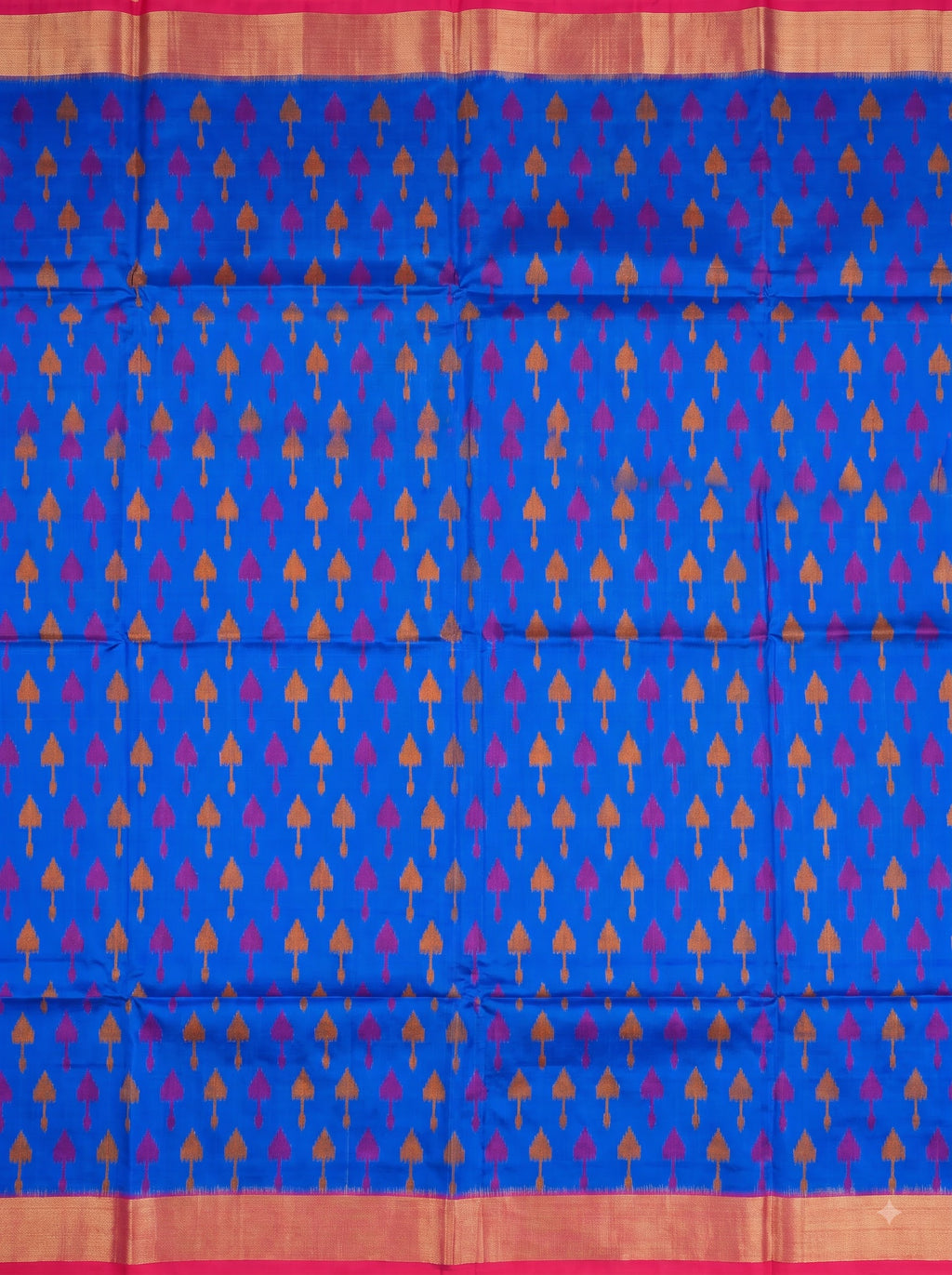 Blue and Pink Gold Zari Woven Chiniya Silk Saree
