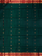 Deep Green and Red Gold Zari Woven Chiniya Silk Saree