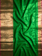 Green Tissue Brocade Saree with Magenta Antique Gold Zari