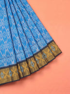 Green and Blue Ikat Cotton Saree