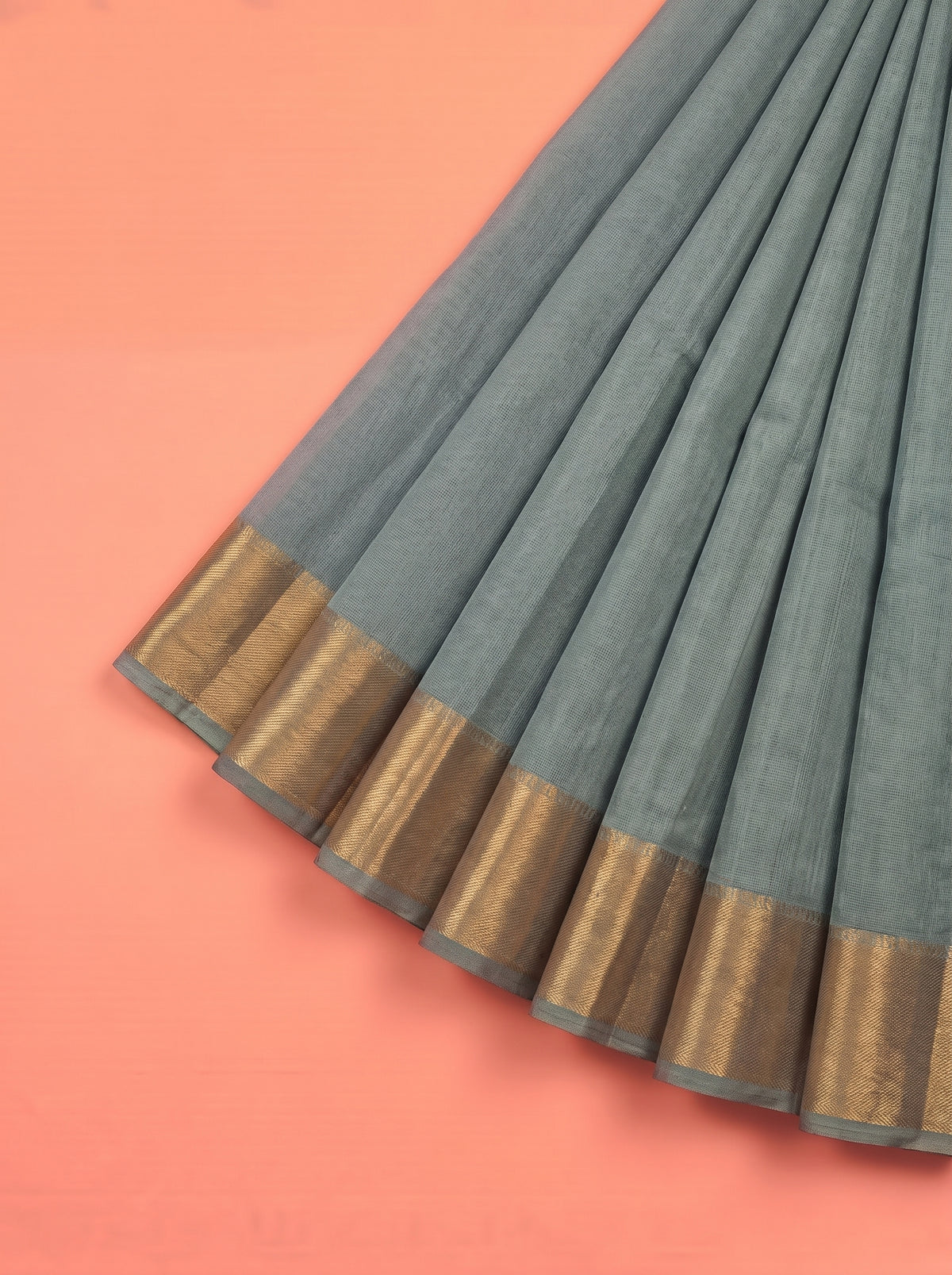Grey and Black Ikat Cotton Saree