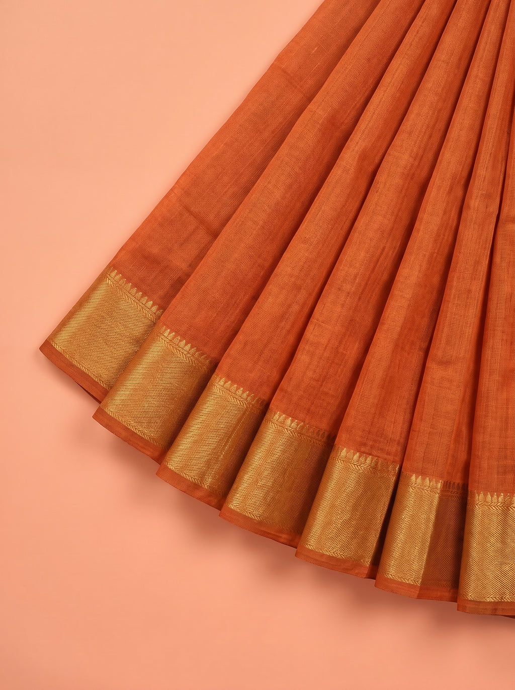 Orange and Purple Ikat Cotton Saree
