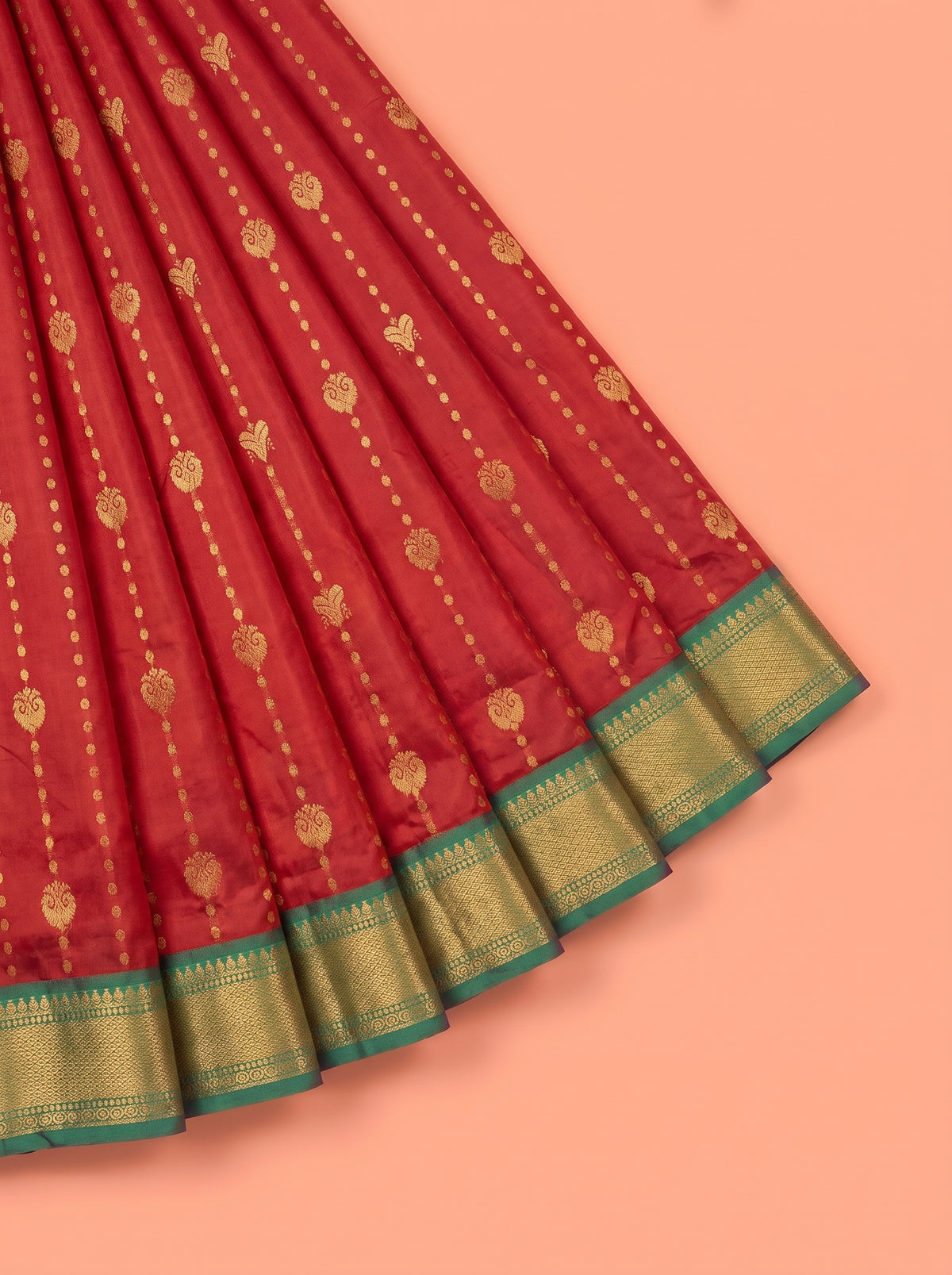 Maroon and Sea Green semi silk Saree