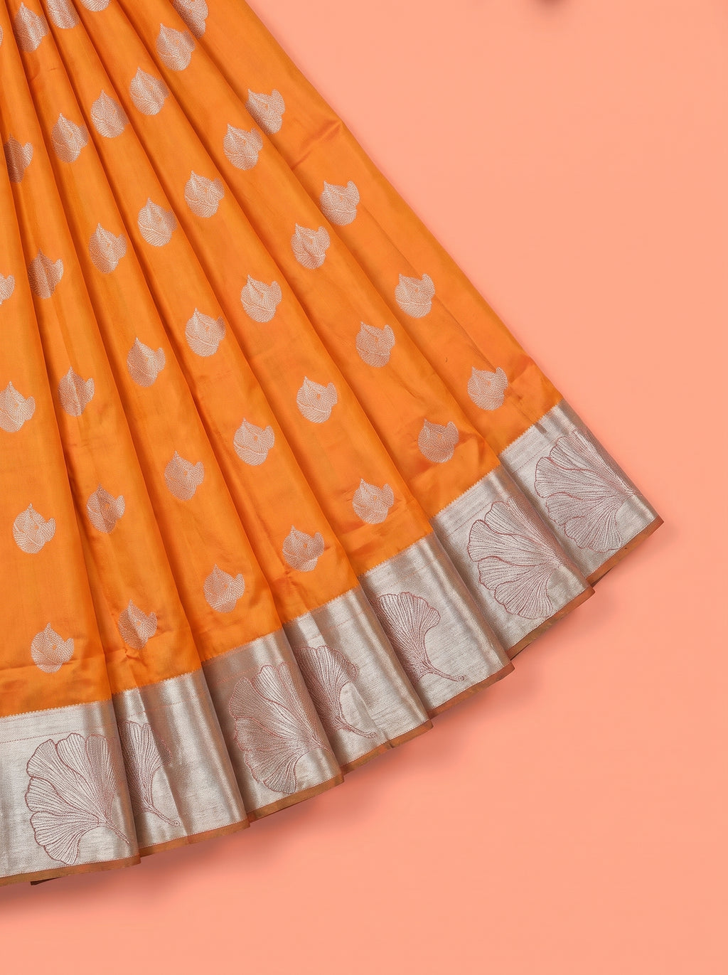 Orange and Wine Purple semi silk Saree