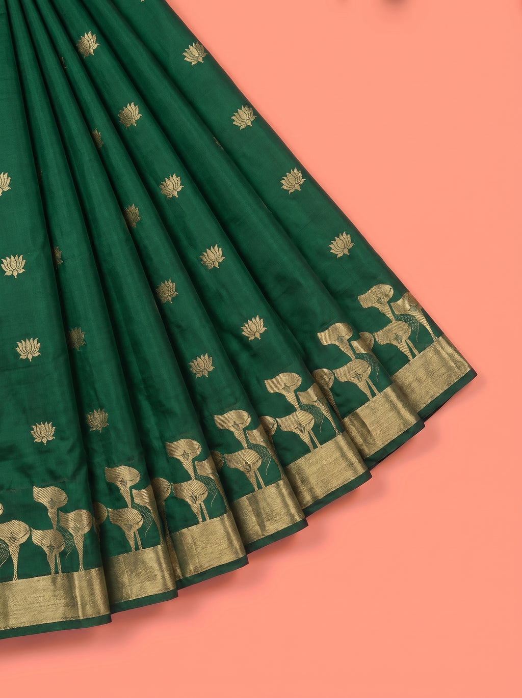 Teal Green and Pink Silver Zari Woven Tissue Silk Saree