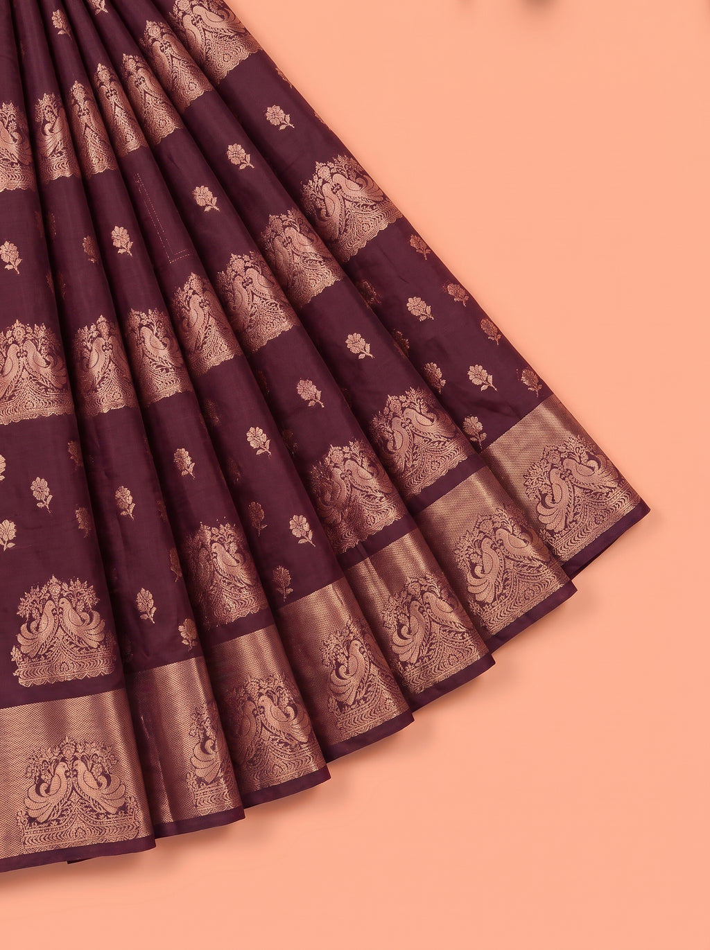 Wine Purple and Green Woven Tissue Silk Saree