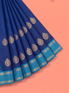 Dark Green and Pink Zari Woven Tissue Silk Saree