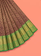 Blue Tissue Brocade Semi Silk Saree