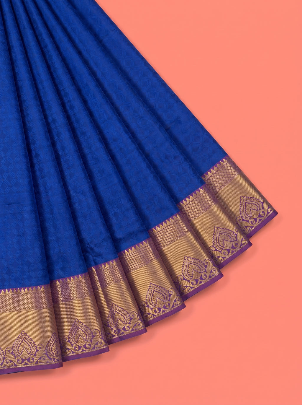 Turquoise Blue Silk Saree with Geometric Woven Pattern and Zari Paisley Border