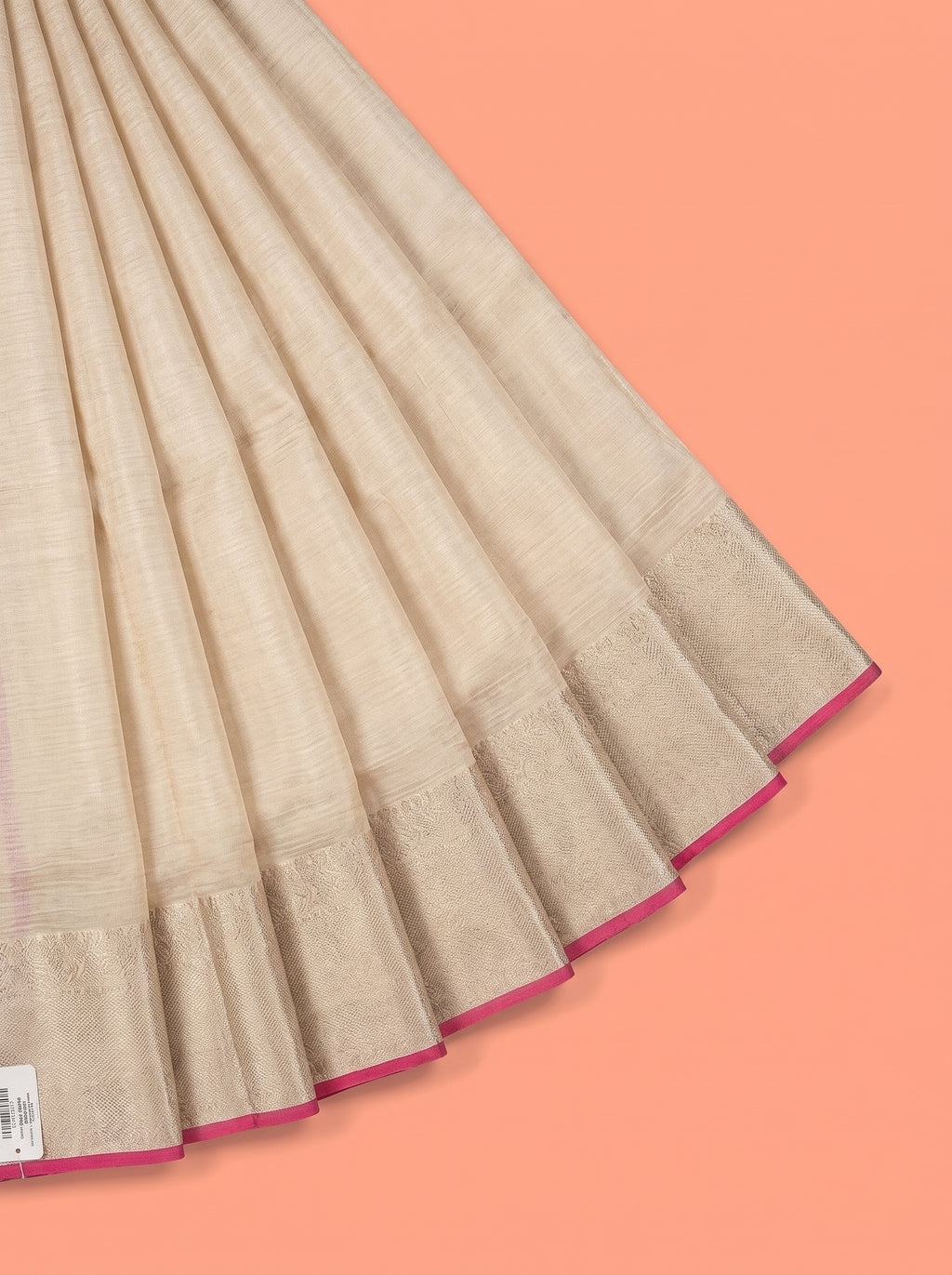 Cream Organza Saree with Embroidered Border