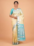 Champagne Cream and Silver Tissue Silk Saree
