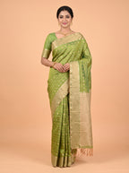 Green and Gold semi silk Saree