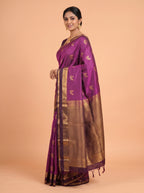 Magenta semi silk Saree