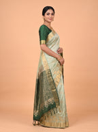 Black and Gold Designer Woven Tissue Silk Saree