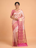 Magenta Pure Tissue Silk Saree with Intricate Floral Zari Weave
