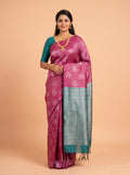 Deep Rose Sico Saree Saree with Borderless Finish
