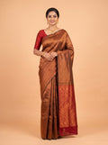 Copper Sico Saree Saree with Borderless Finish