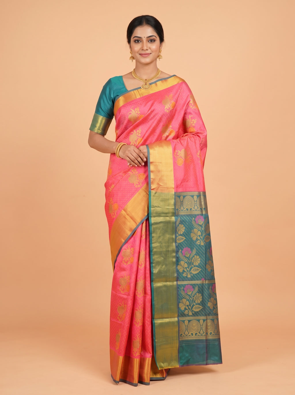 Pink Sico Saree Saree with Broad Zari Border