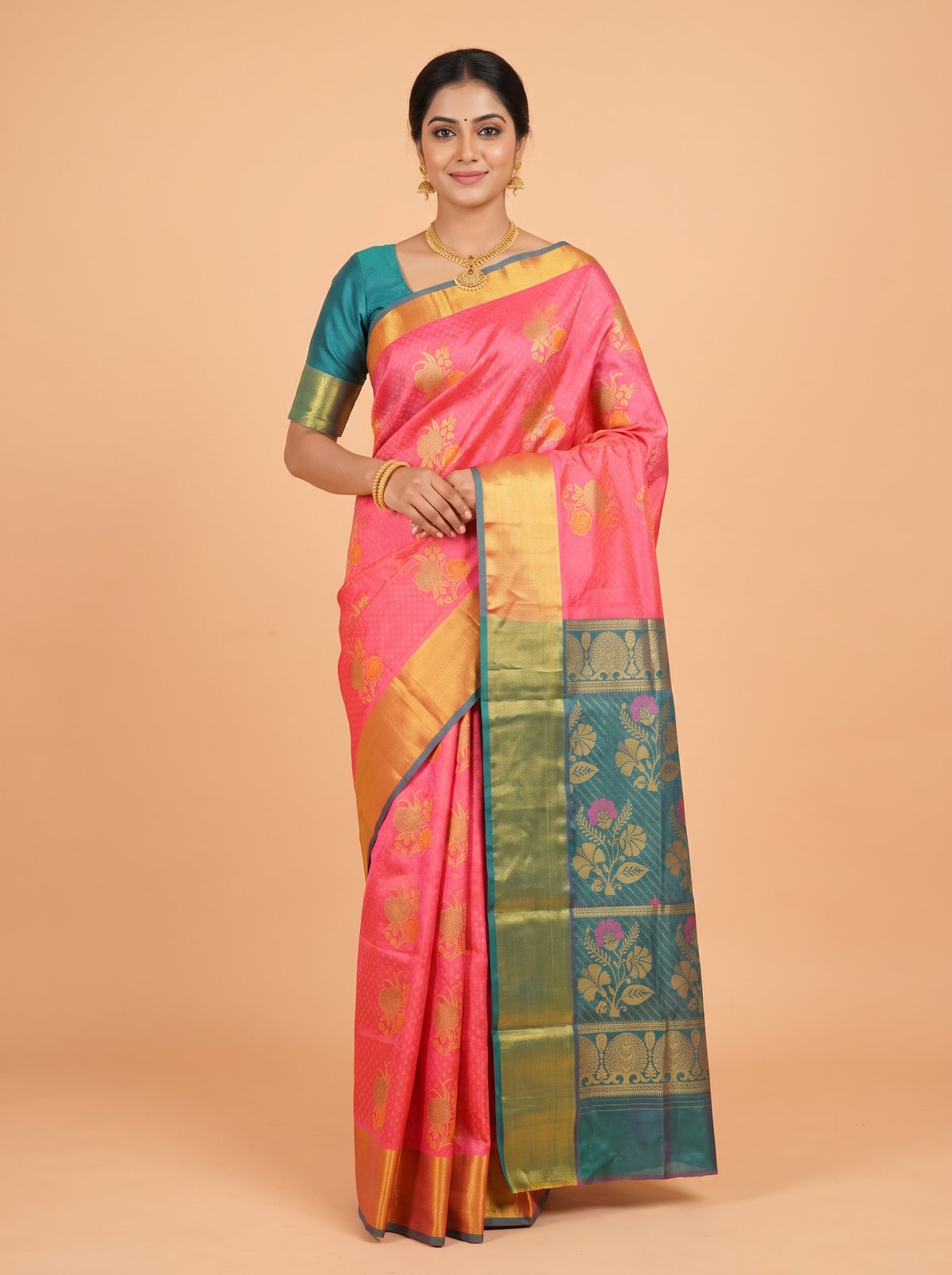 Pink Sico Saree Saree with Broad Zari Border