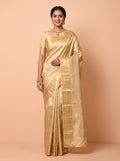 Silver Grey And Antique Gold Zari Woven Silk Saree