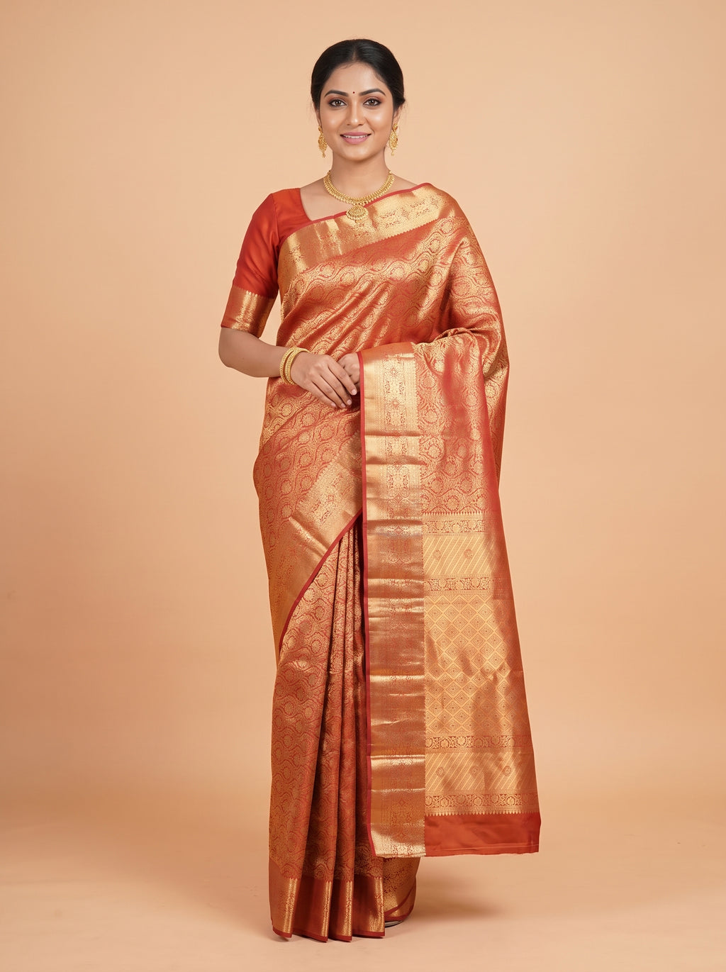Dusty Rose Pink and Silver Zari Woven Silk Saree