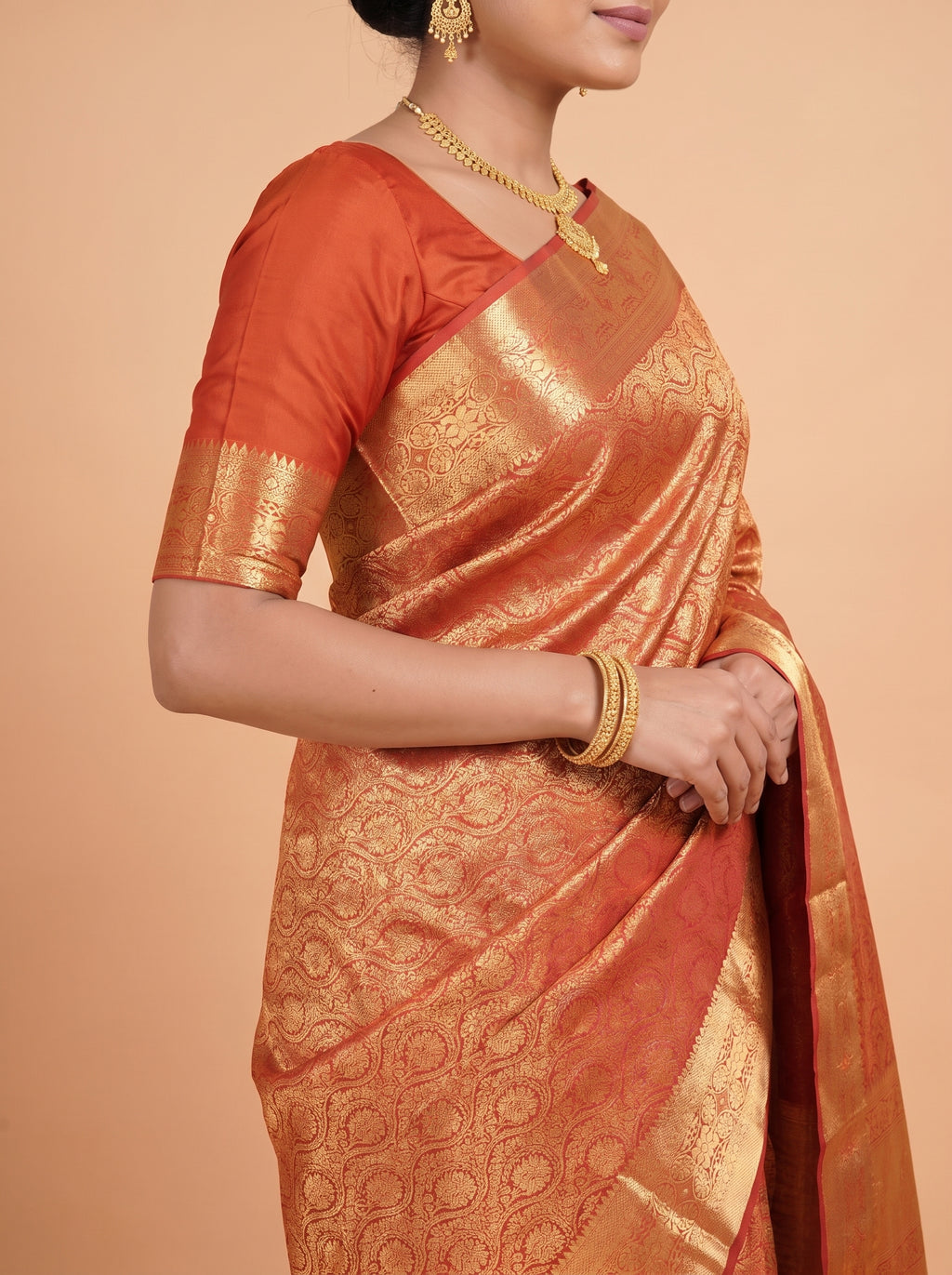 Dusty Rose Pink and Silver Zari Woven Silk Saree