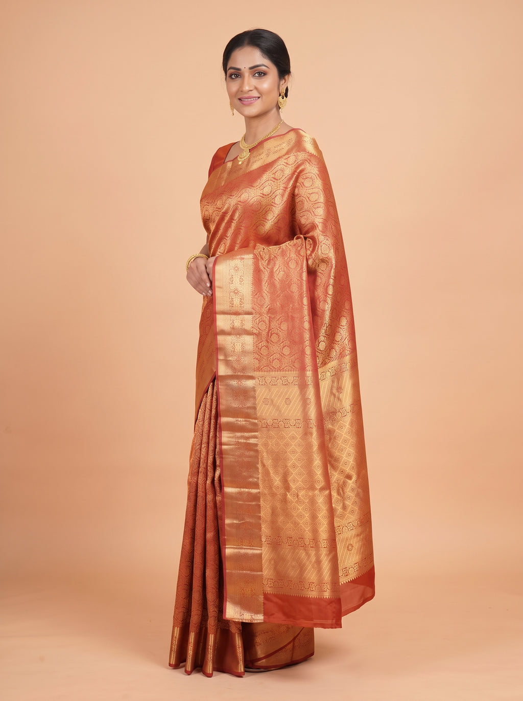 Dusty Rose Pink and Silver Zari Woven Silk Saree