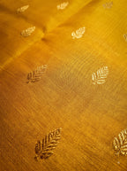 Mustard Gold Silk Saree with Zari Border and Butta Motifs