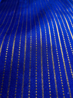 Peach Silk Saree with Royal Blue Zari Pallu