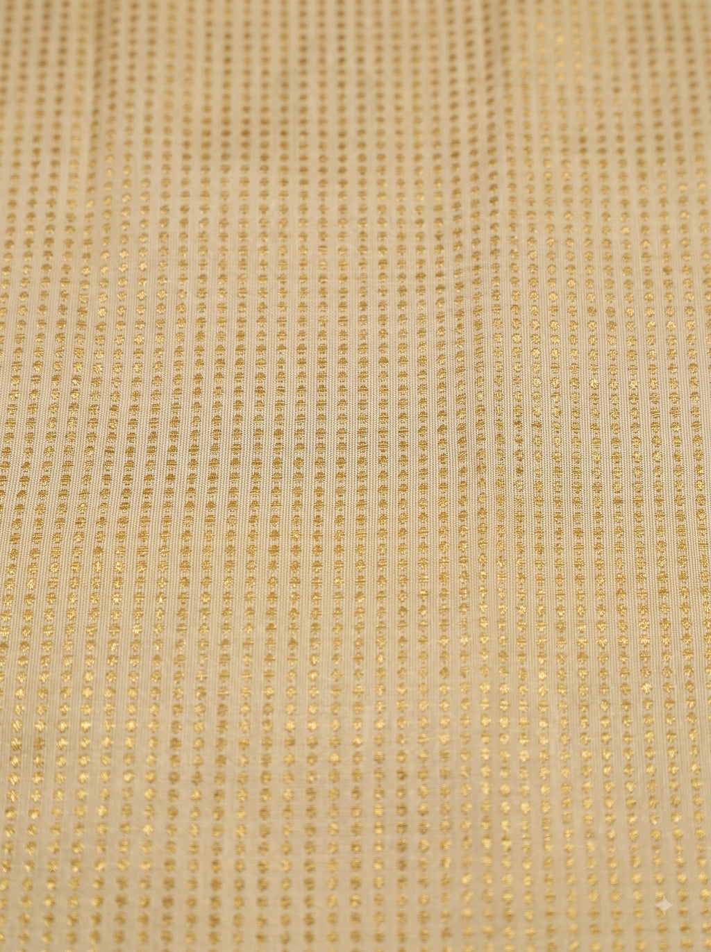 Cream and Deep Red Antique Gold Zari Woven Semi Kanchivaram Silk Saree