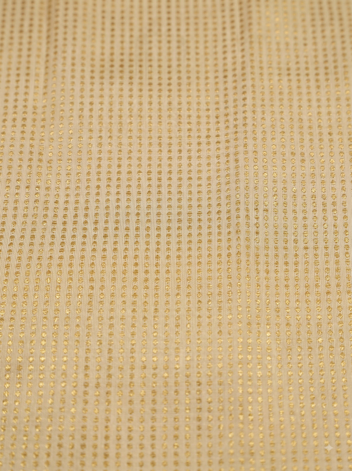 Cream and Deep Red Antique Gold Zari Woven Semi Kanchivaram Silk Saree