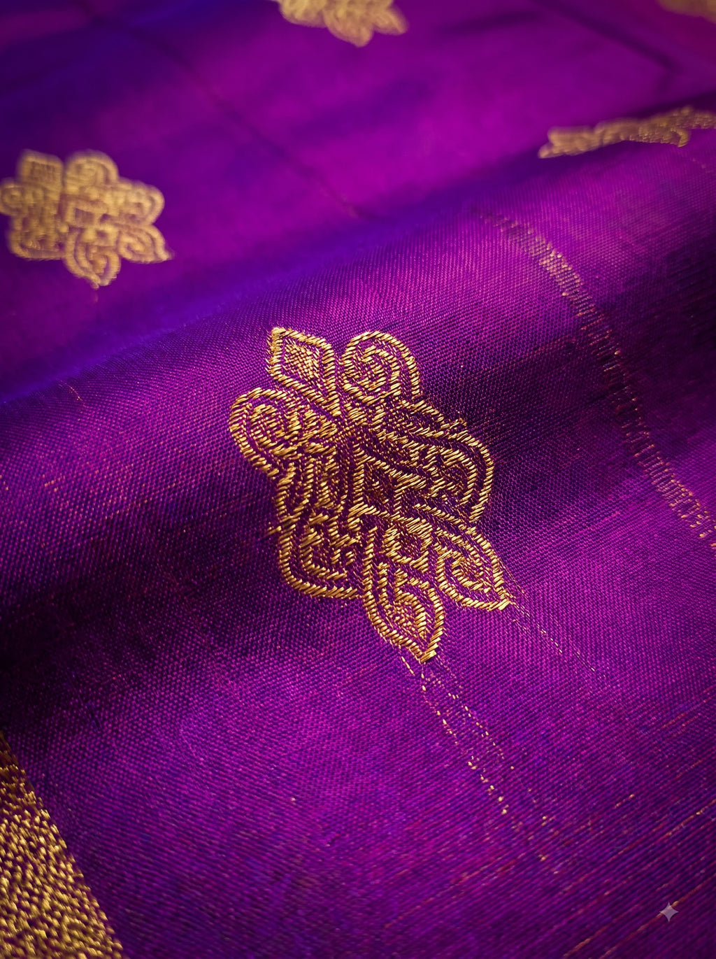 Lavender Purple Silk Saree with Maroon Zari Border