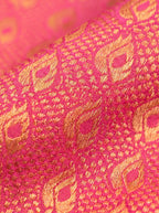 Pink and Green Gold Zari Woven Semi Silk Saree
