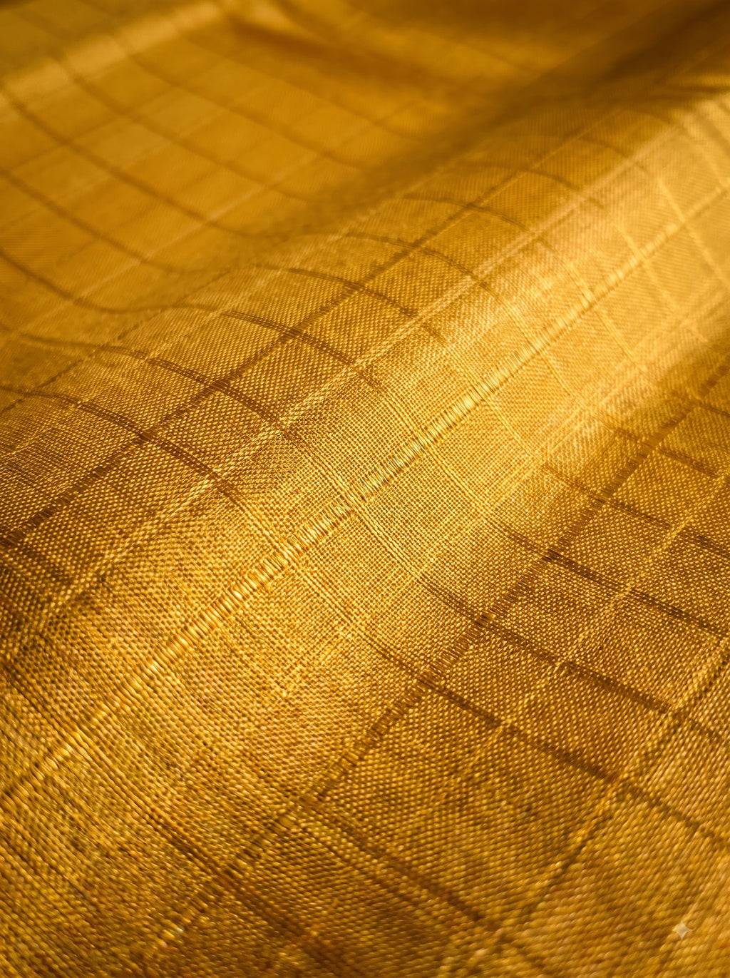 Pure Gold Kanjivaram Silk Saree with Self Check Design