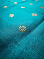 Turquoise Blue Soft Silk Saree with Rani Pink Zari Border