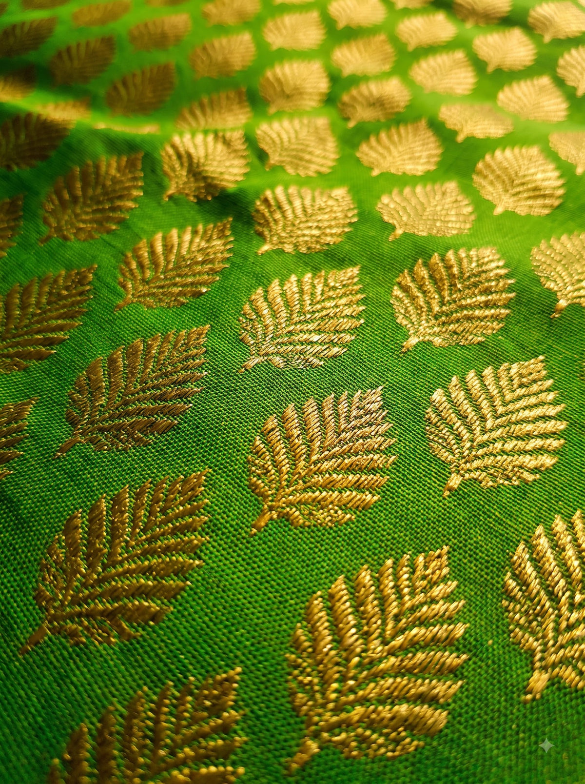 Lime Green Silk Saree with Royal Blue Zari Border