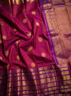 Magenta Kanjivaram Silk Saree with Purple Zari Border