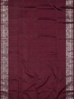 Grey White Maroon Chiniya Silk Silver Zari Geometric Saree